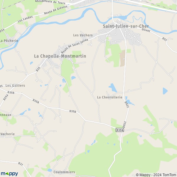 La carte pour la ville de La Chapelle-Montmartin 41320