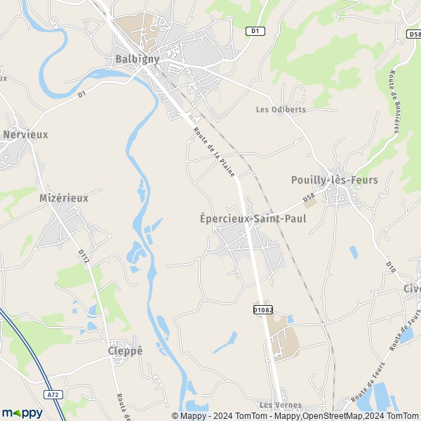 La carte pour la ville de Épercieux-Saint-Paul 42110