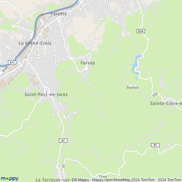 La carte pour la ville de Farnay 42320