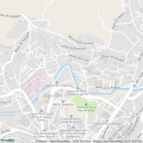 La carte pour la ville de Aiguilhe 43000