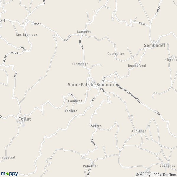 La carte pour la ville de Saint-Pal-de-Senouire 43160