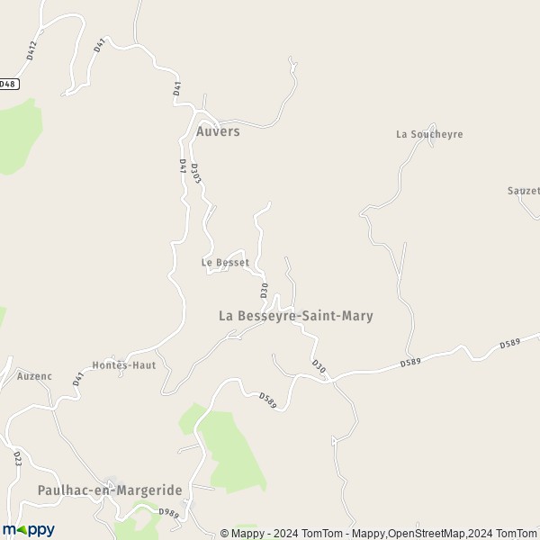 La carte pour la ville de La Besseyre-Saint-Mary 43170
