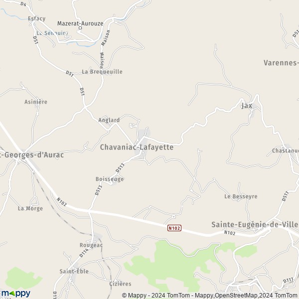 La carte pour la ville de Chavaniac-Lafayette 43230