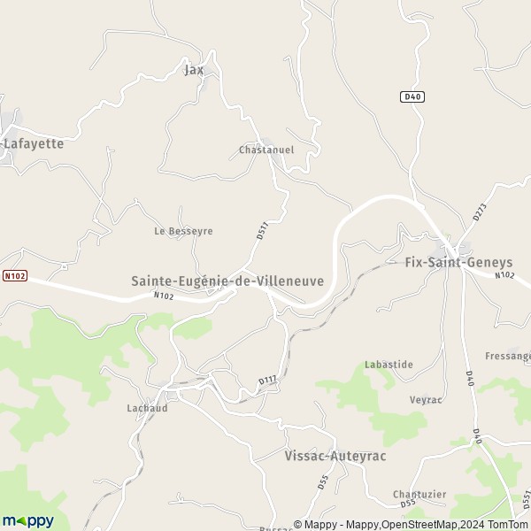 La carte pour la ville de Sainte-Eugénie-de-Villeneuve 43230