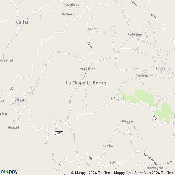 La carte pour la ville de La Chapelle-Bertin 43270