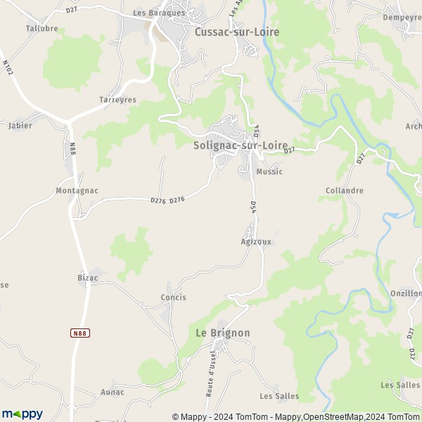 La carte pour la ville de Solignac-sur-Loire 43370
