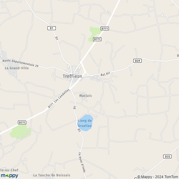 La carte pour la ville de Treffieux 44170