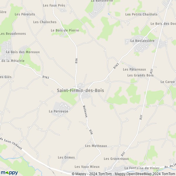 La carte pour la ville de Saint-Firmin-des-Bois 45220