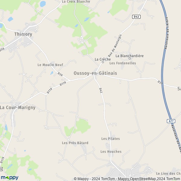La carte pour la ville de Oussoy-en-Gâtinais 45290