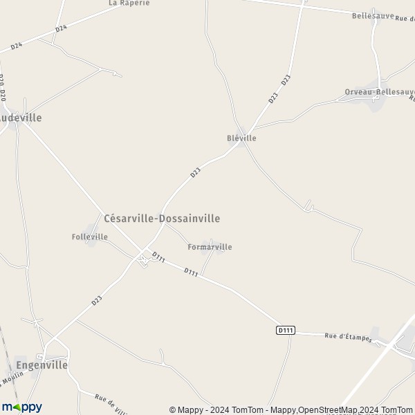 La carte pour la ville de Césarville-Dossainville 45300