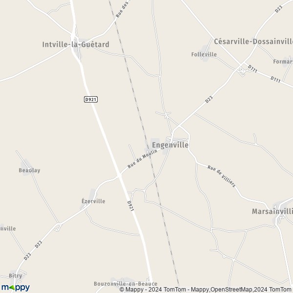 La carte pour la ville de Engenville 45300