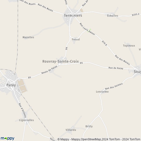La carte pour la ville de Rouvray-Sainte-Croix 45310