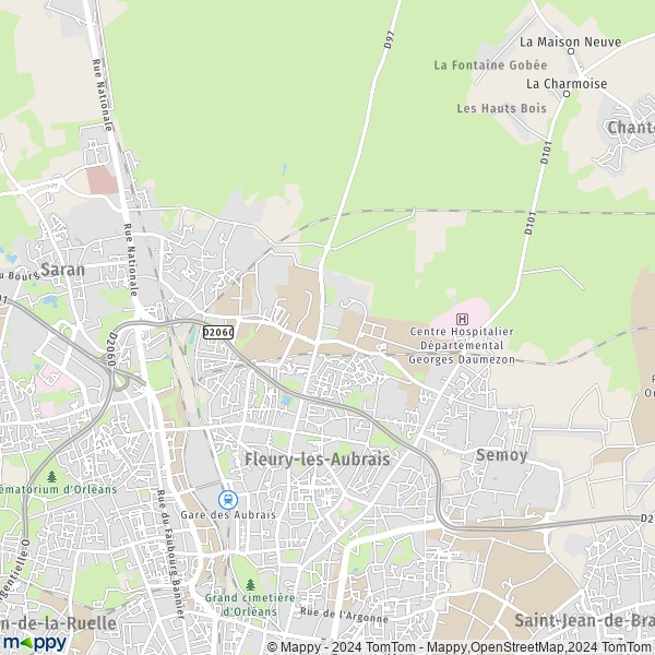 La carte pour la ville de Fleury-les-Aubrais 45400