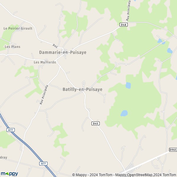 La carte pour la ville de Batilly-en-Puisaye 45420