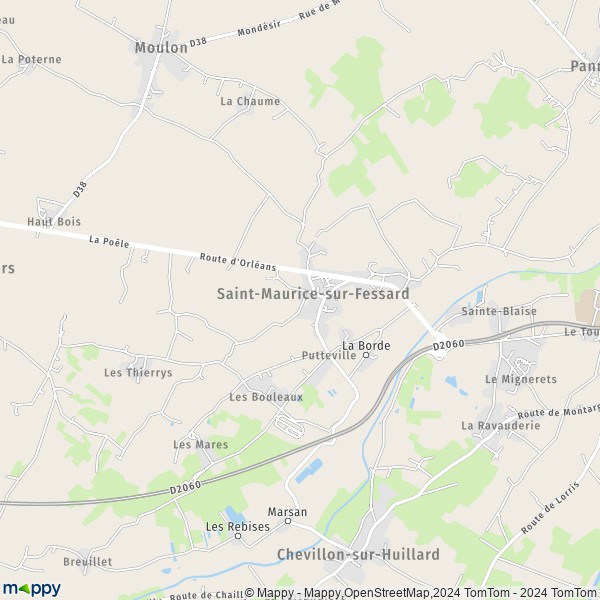La carte pour la ville de Saint-Maurice-sur-Fessard 45700