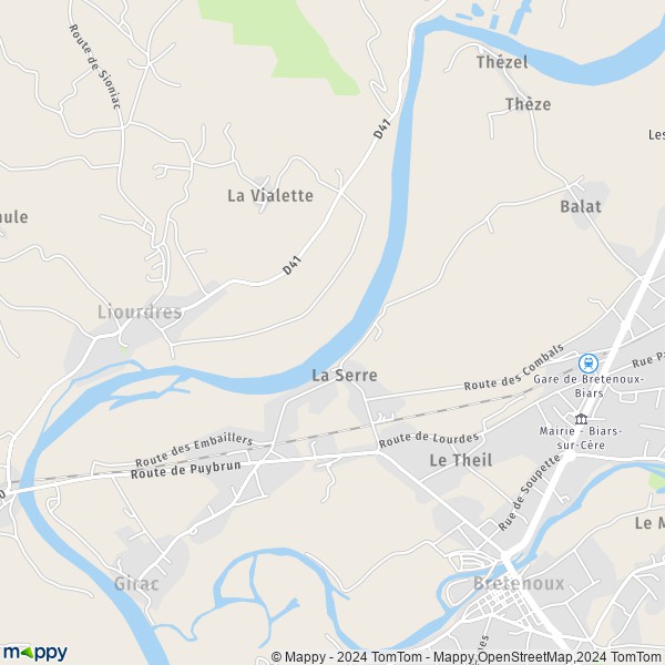 La carte pour la ville de Girac 46130