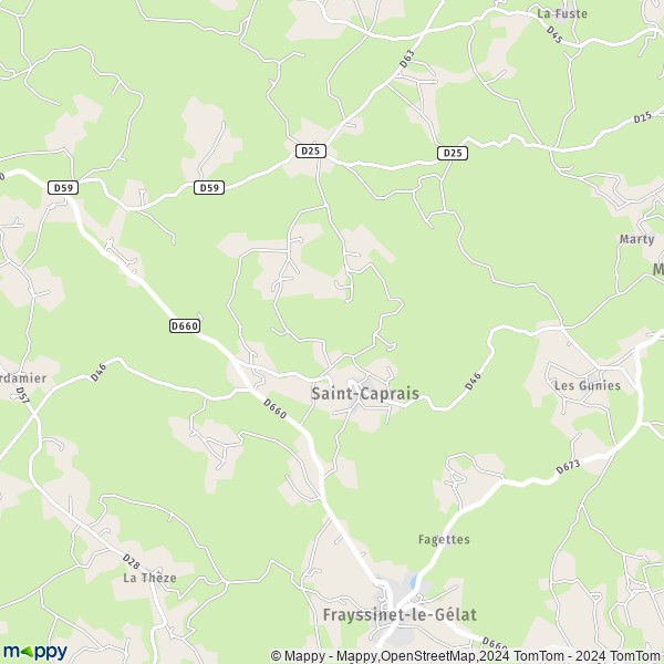 La carte pour la ville de Saint-Caprais 46250
