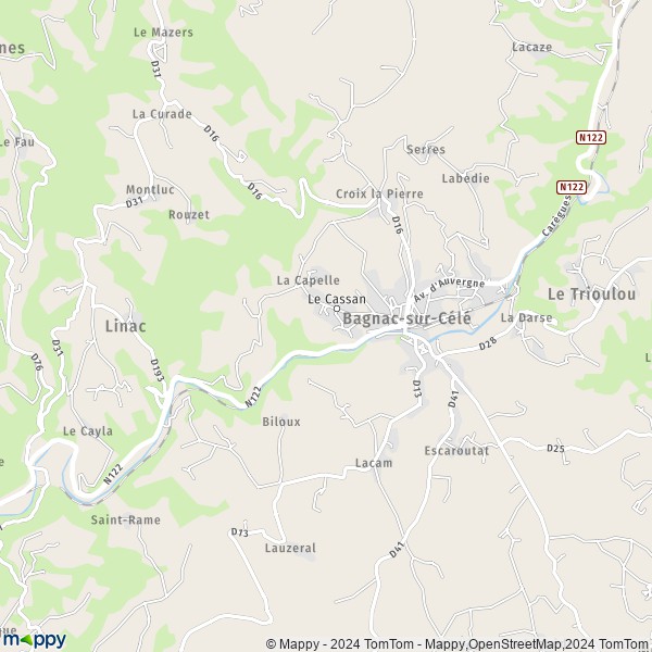 La carte pour la ville de Bagnac-sur-Célé 46270