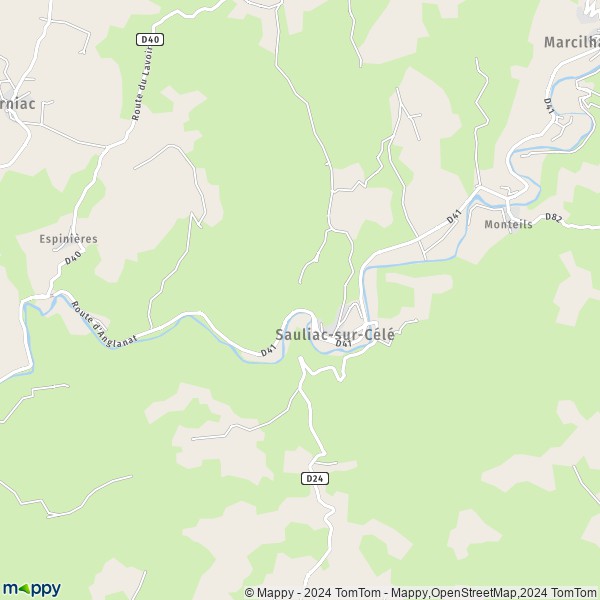 La carte pour la ville de Sauliac-sur-Célé 46330