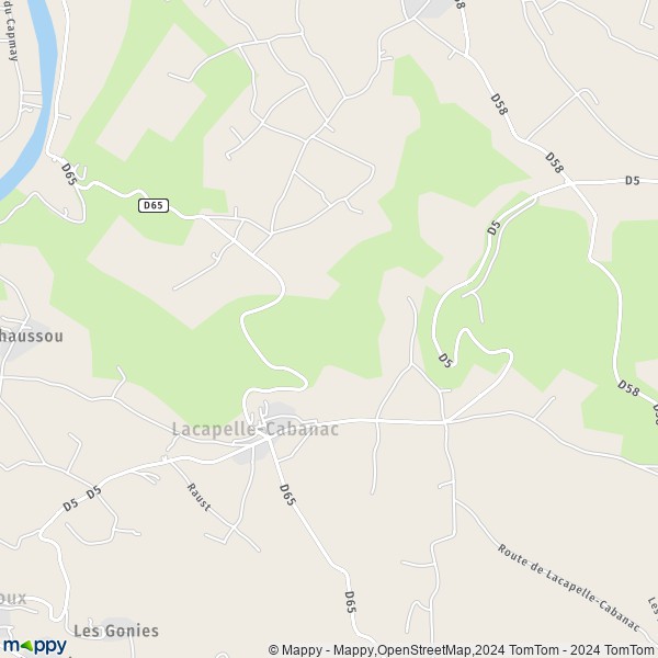 La carte pour la ville de Lacapelle-Cabanac 46700