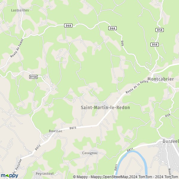 La carte pour la ville de Saint-Martin-le-Redon 46700