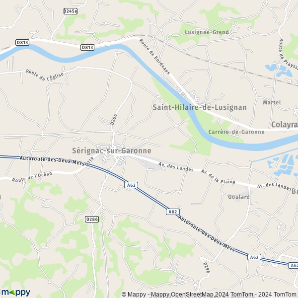 La carte pour la ville de Sérignac-sur-Garonne 47310