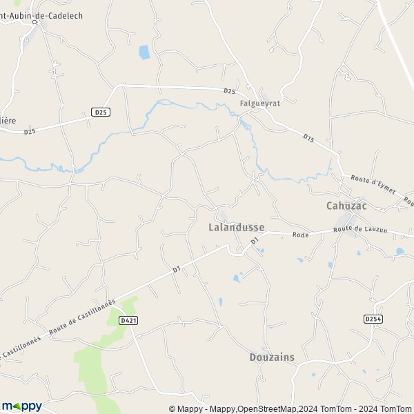 La carte pour la ville de Lalandusse 47330