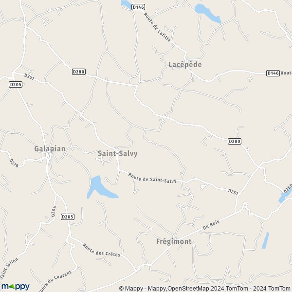 La carte pour la ville de Saint-Salvy 47360