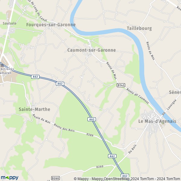 La carte pour la ville de Caumont-sur-Garonne 47430