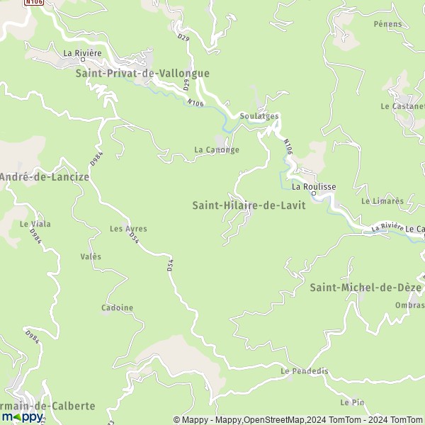 La carte pour la ville de Saint-Hilaire-de-Lavit 48160