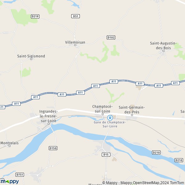 La carte pour la ville de Champtocé-sur-Loire 49123