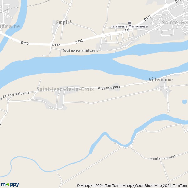 La carte pour la ville de Saint-Jean-de-la-Croix 49130