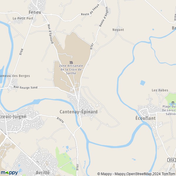 La carte pour la ville de Cantenay-Épinard 49460
