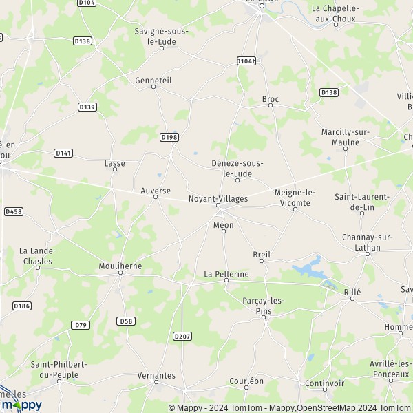 La carte pour la ville de Lasse, 49490 Noyant-Villages