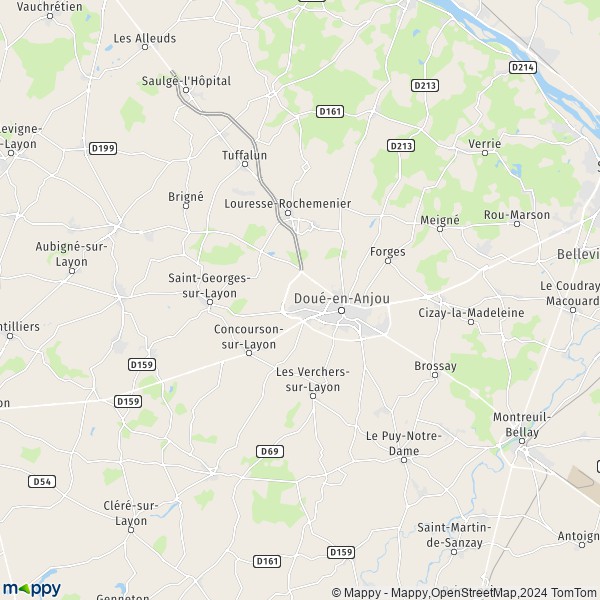 La carte pour la ville de Doué-la-Fontaine, 49700 Doué-en-Anjou
