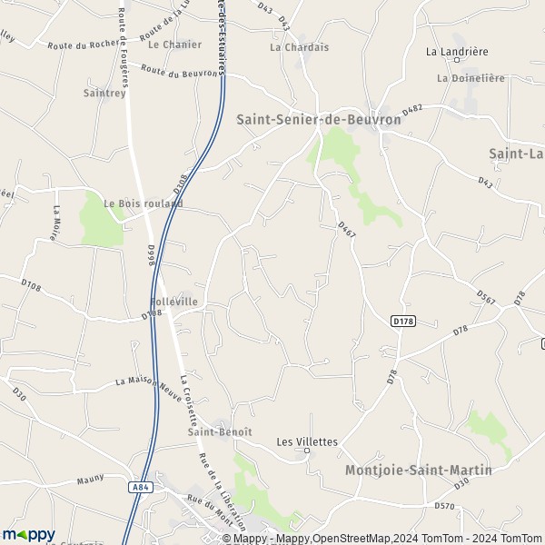 La carte pour la ville de Saint-Senier-de-Beuvron 50240