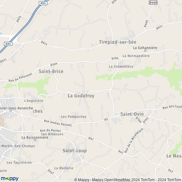 La carte pour la ville de La Godefroy 50300