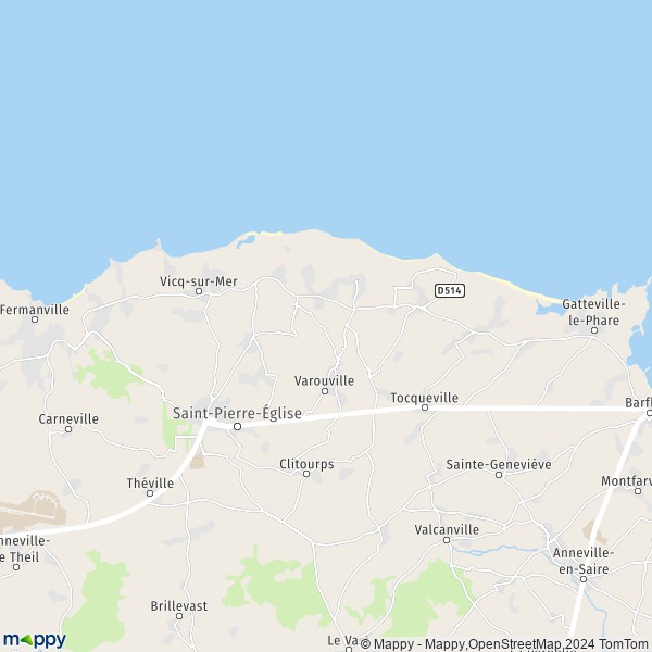 La carte pour la ville de Cosqueville, 50330 Vicq-sur-Mer
