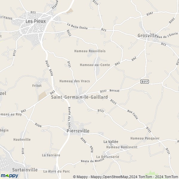 La carte pour la ville de Saint-Germain-le-Gaillard 50340