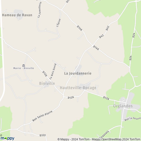 La carte pour la ville de Hautteville-Bocage 50390