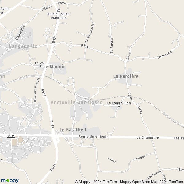 La carte pour la ville de Anctoville-sur-Boscq 50400