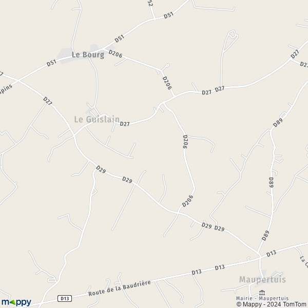 La carte pour la ville de Le Guislain 50410