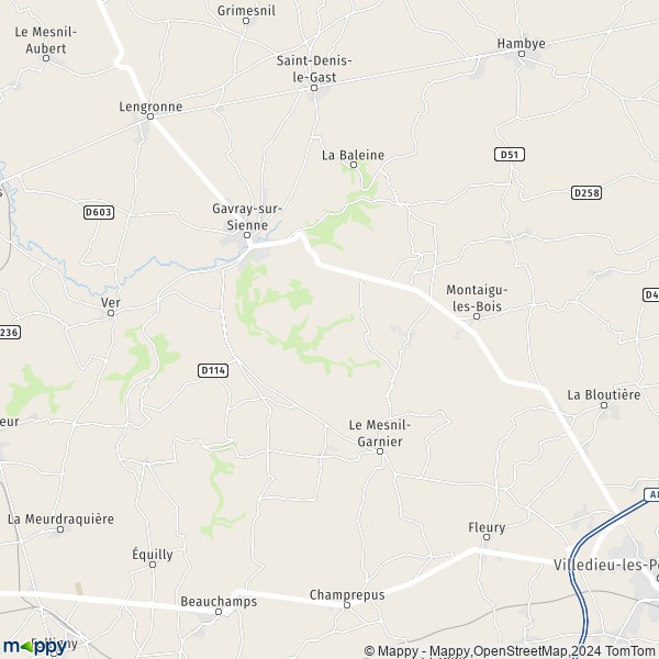 La carte pour la ville de Le Mesnil-Amand, 50450 Gavray-sur-Sienne