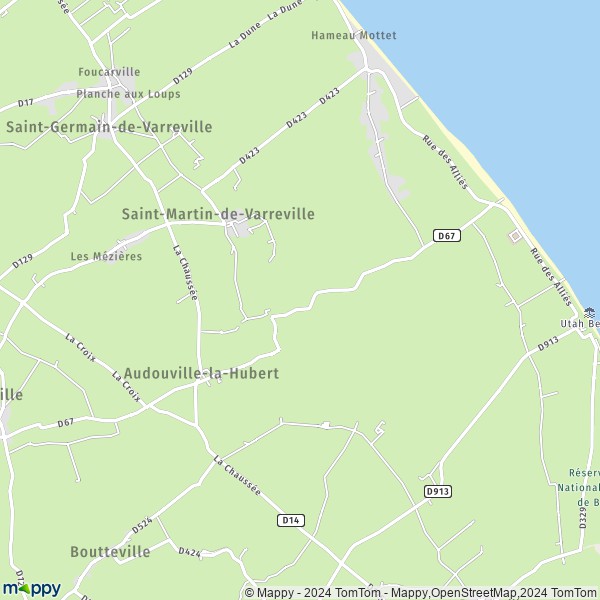 La carte pour la ville de Audouville-la-Hubert 50480