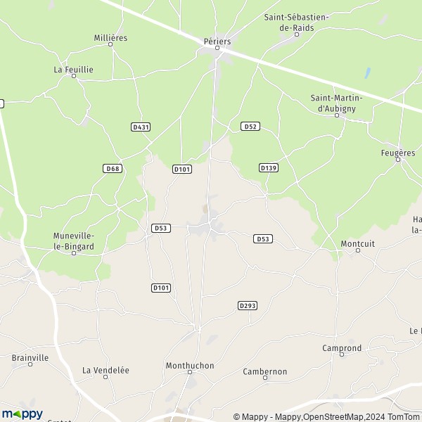 La carte pour la ville de La Ronde-Haye, 50490 Saint-Sauveur-Villages