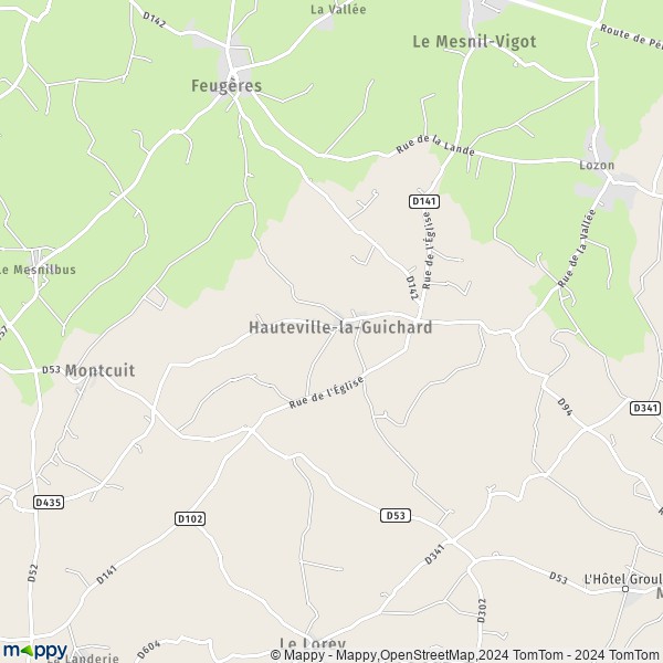 La carte pour la ville de Hauteville-la-Guichard 50570