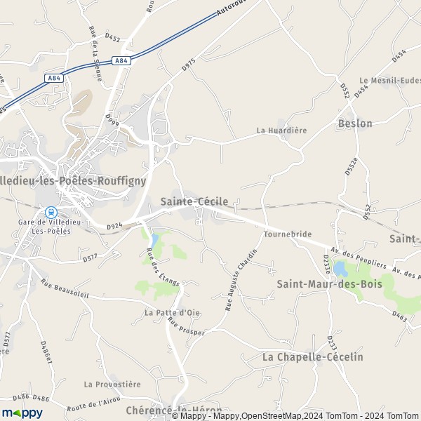 La carte pour la ville de Sainte-Cécile 50800