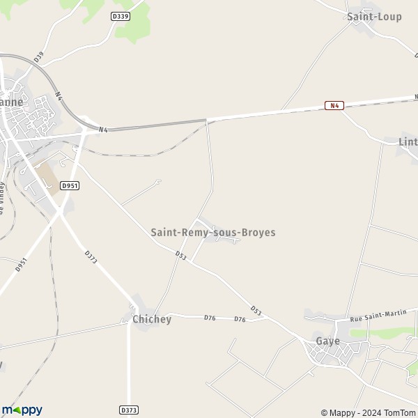 La carte pour la ville de Saint-Remy-sous-Broyes 51120