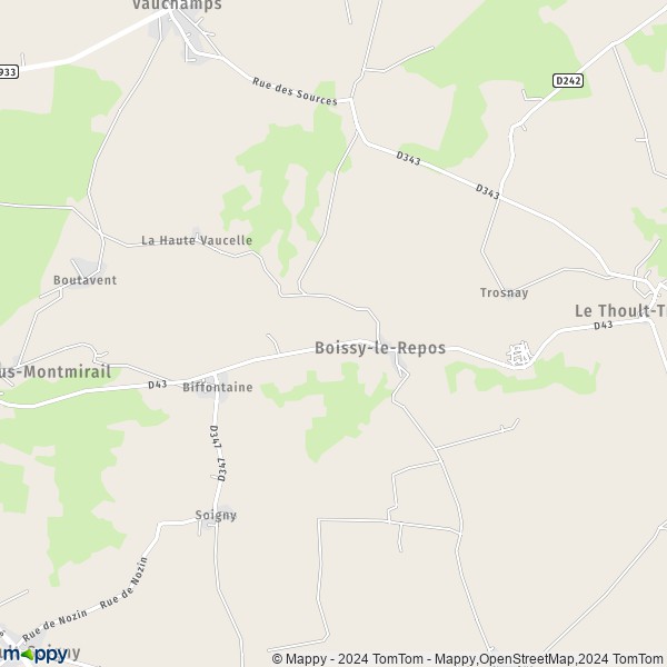 La carte pour la ville de Boissy-le-Repos 51210