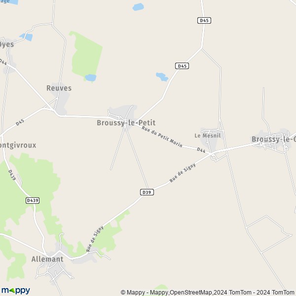 La carte pour la ville de Broussy-le-Petit 51230